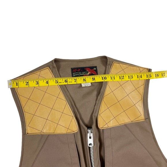 Vtg 50s 10-X Sport Clothing Hunting Shooting Vest Zipper Front Sz 40 Tan EUC! - Picture 7 of 7
